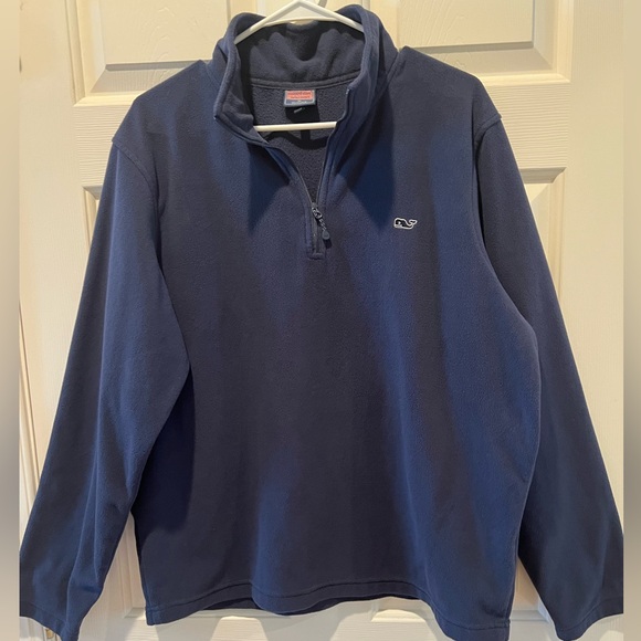 Vineyard Vines Men’s Navy Quarter Zip Fleece Pull Over Size Medium - Picture 2 of 6